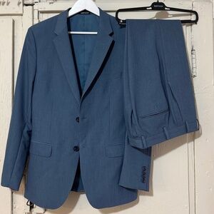 Suitshop Men's Light Blue Suit Jacket and Suit Pants